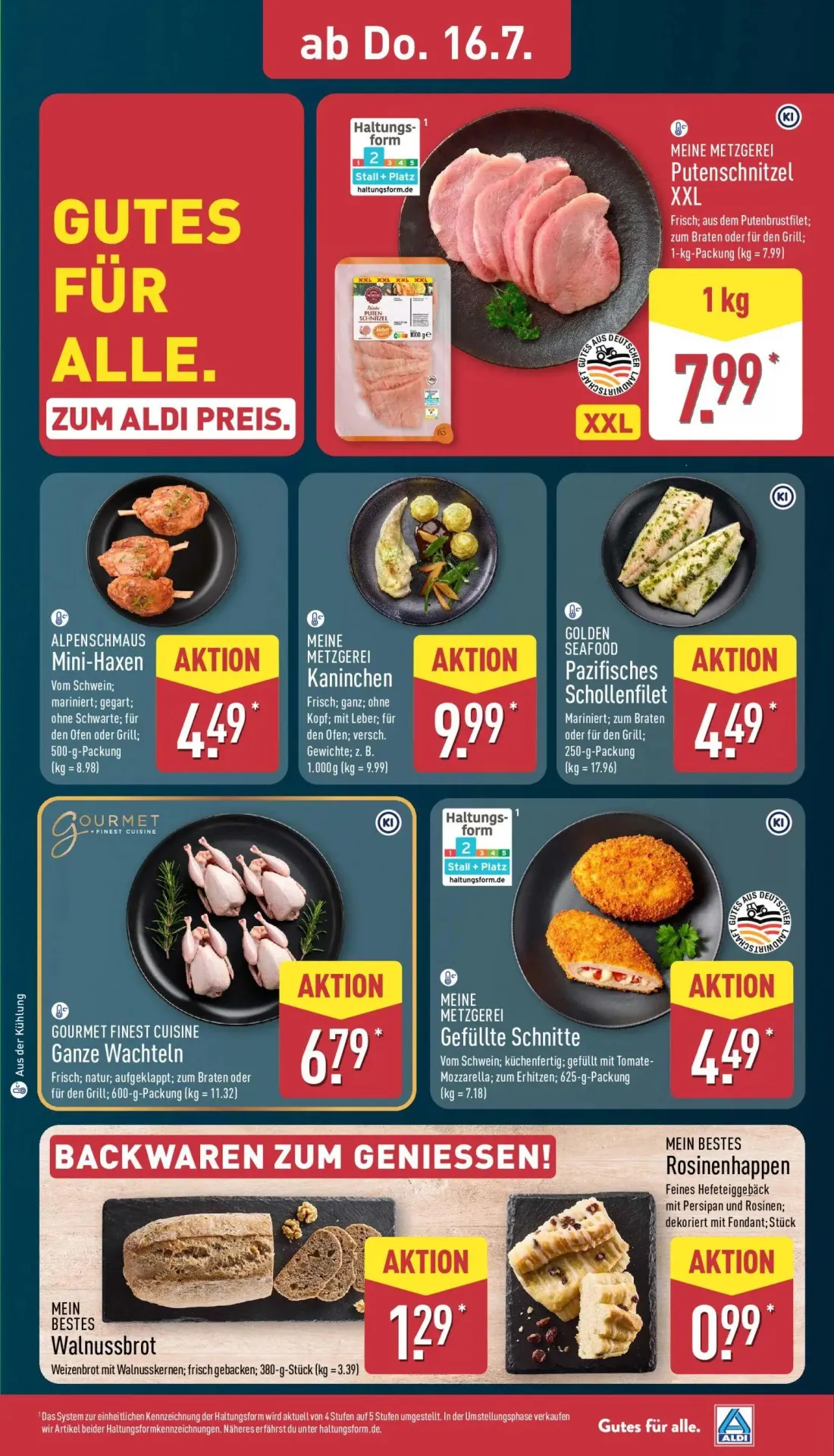 Aldi Nord Prospekt, Seite 27 von 35 — Putenschnitzel XXL, Mini-Haxen, Kaninchen