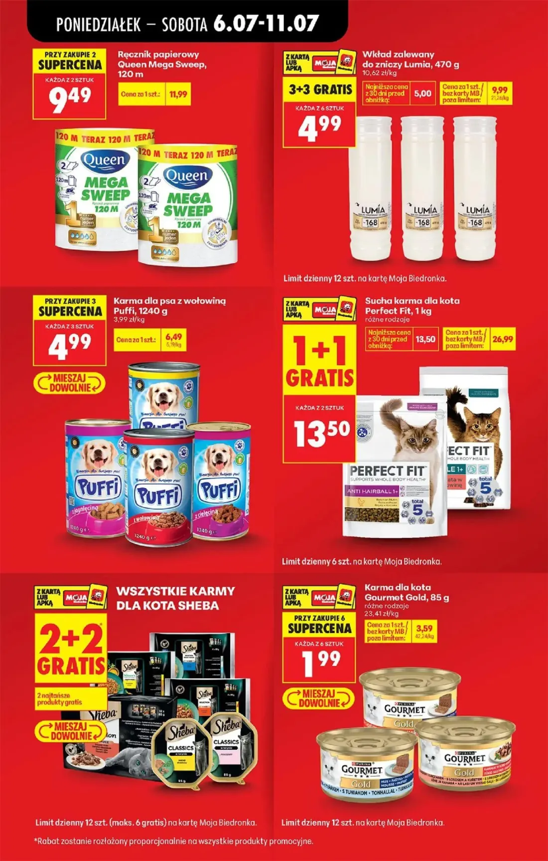 Biedronka gazetka, strona 15 z 82 — Sucha karma dla kota Perfect Fit, Karma dla kota Gourmet Gold, Karma dla psa z wołowiną …