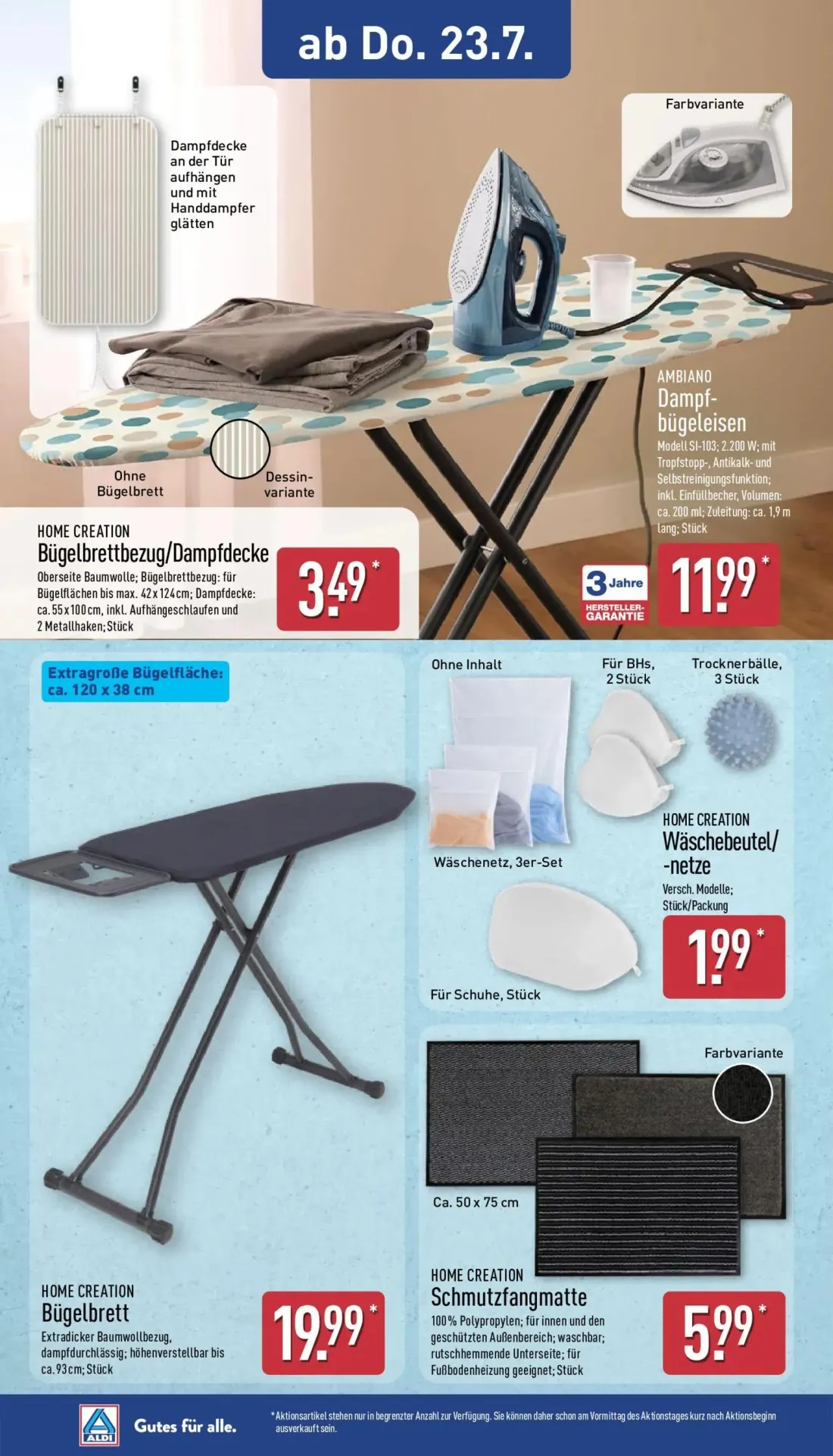 Aldi Nord Prospekt, Seite 8 von 14 — Bügelbrettbezug/Dampfdecke, Dampf- bügeleisen, Wäschebeutel/-netze