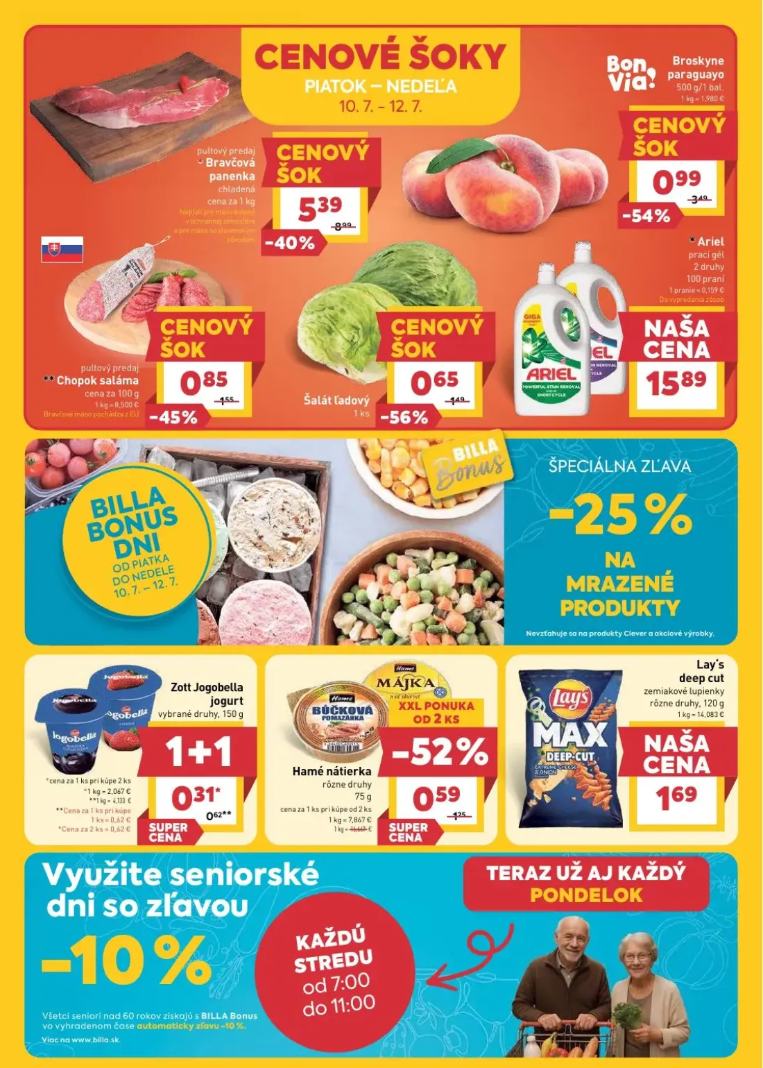 Billa leták, strana 2 z 31 — Broskyne paraguayo, Ariel prací gél