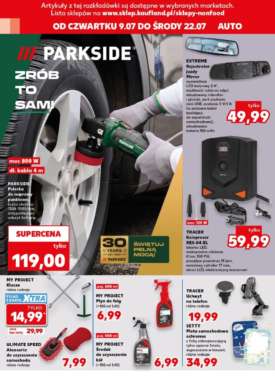 Kaufland gazetka, strona 12 z 20 — MY PROJECT Klucze, Rejestrator jazdy Mirror, TRACER Kompresor RES-04-EL