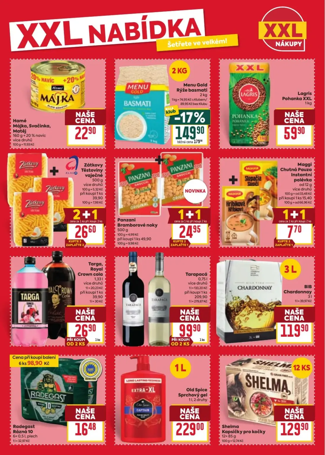 Billa leták, strana 19 z 35 — Menu Gold Rýže basmati, Zátkovy Těstoviny vaječné, Lagris Pohanka XXL