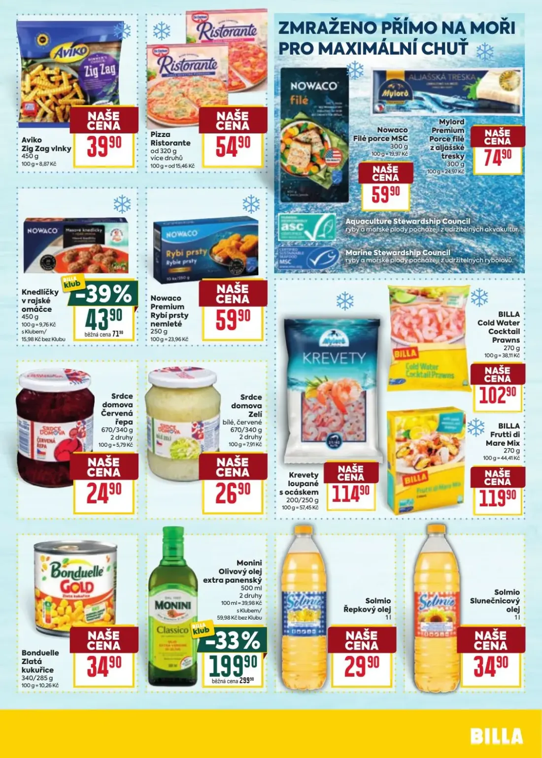 Billa leták, strana 21 z 35 — Aviko Zig Zag vinky, Pizza Ristorante, Nowaco Filé porce MSC