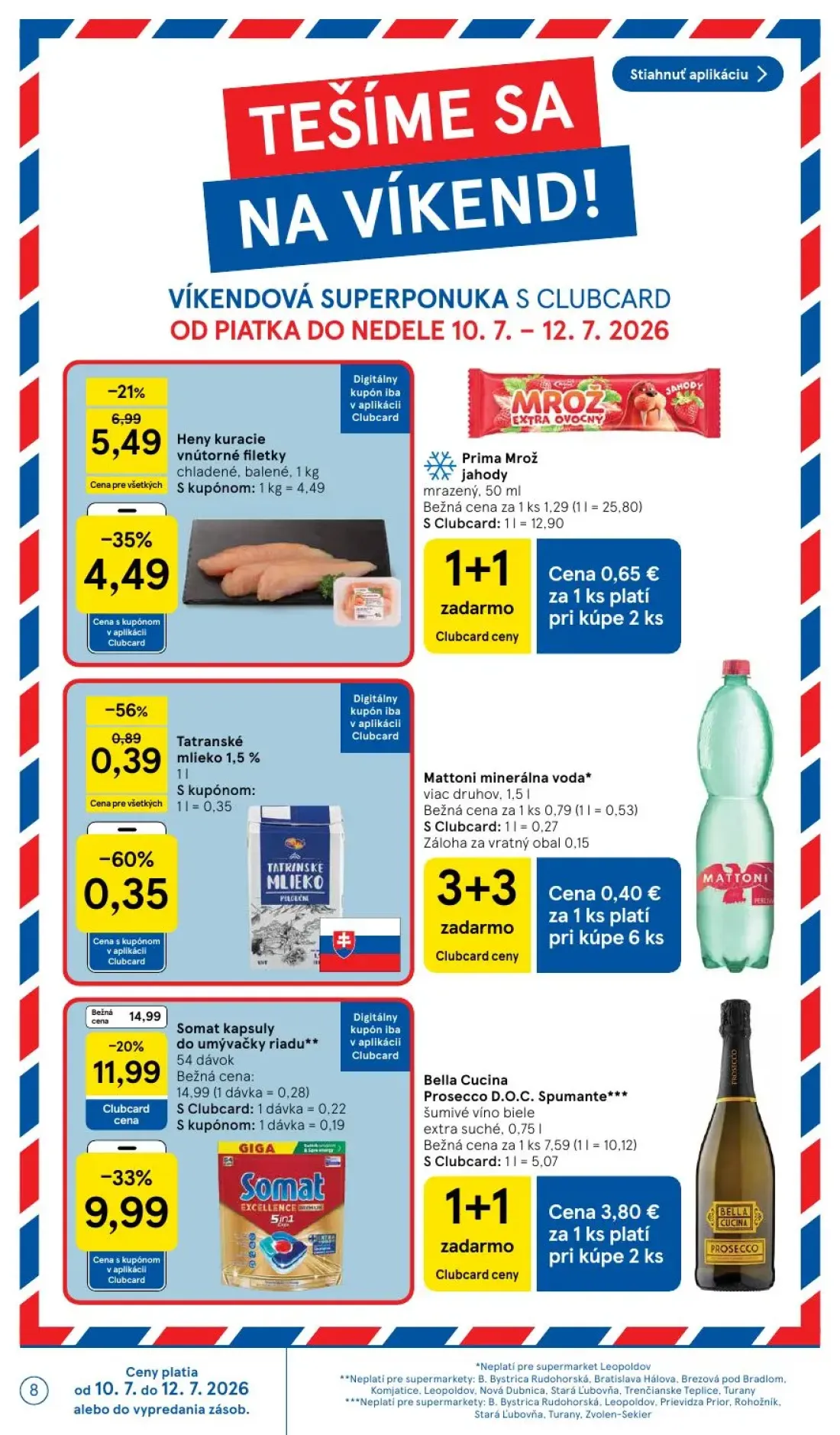 Tesco Supermarket leták, strana 8 z 27 — Somat kapsuly do umývačky riadu, Tatranské mlieko 1,5 %