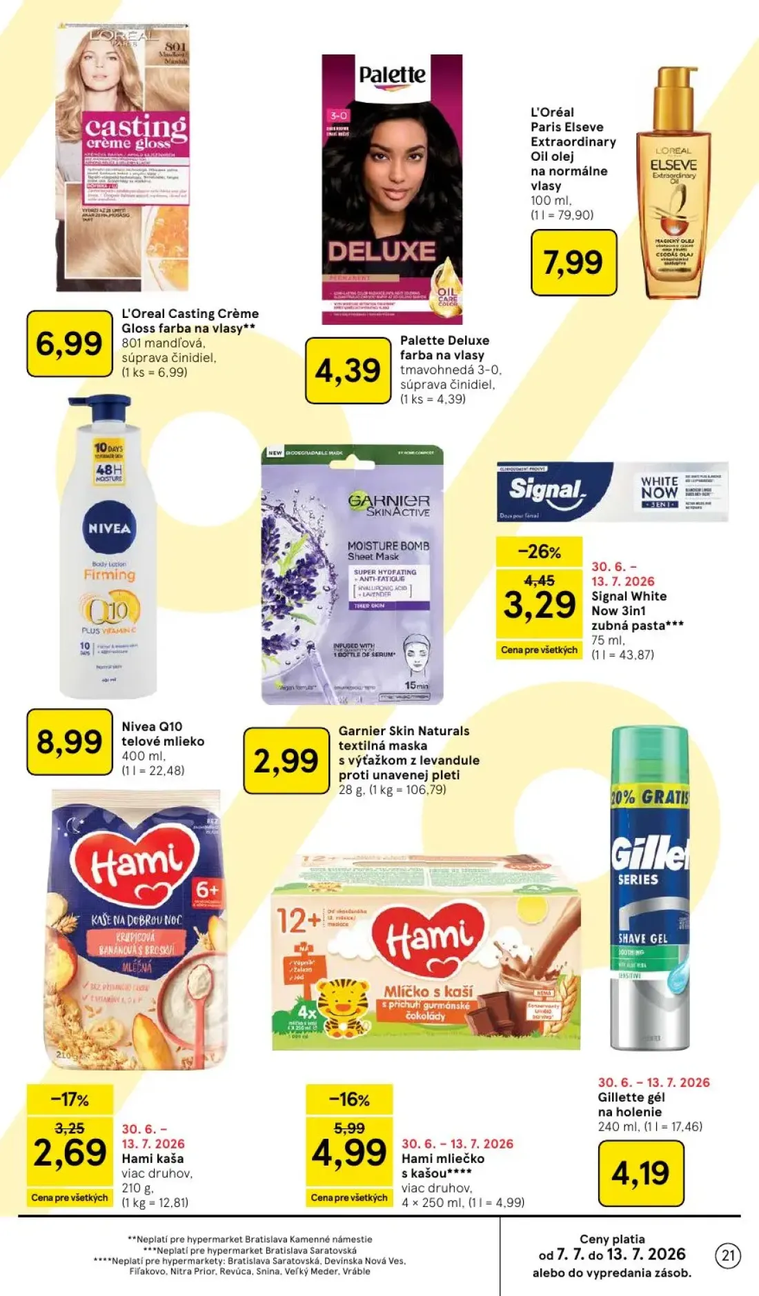 Tesco leták, strana 21 z 48 — Signal White Now 3in1 zubná pasta***, Hami mliečko s kašou****, Hami kaša