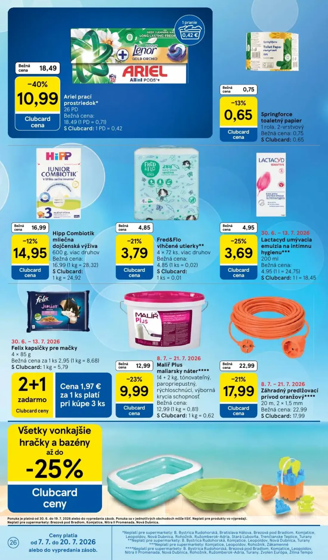Tesco Supermarket leták, strana 26 z 27 — Ariel prací prostriedok, Springforce toaletný papier