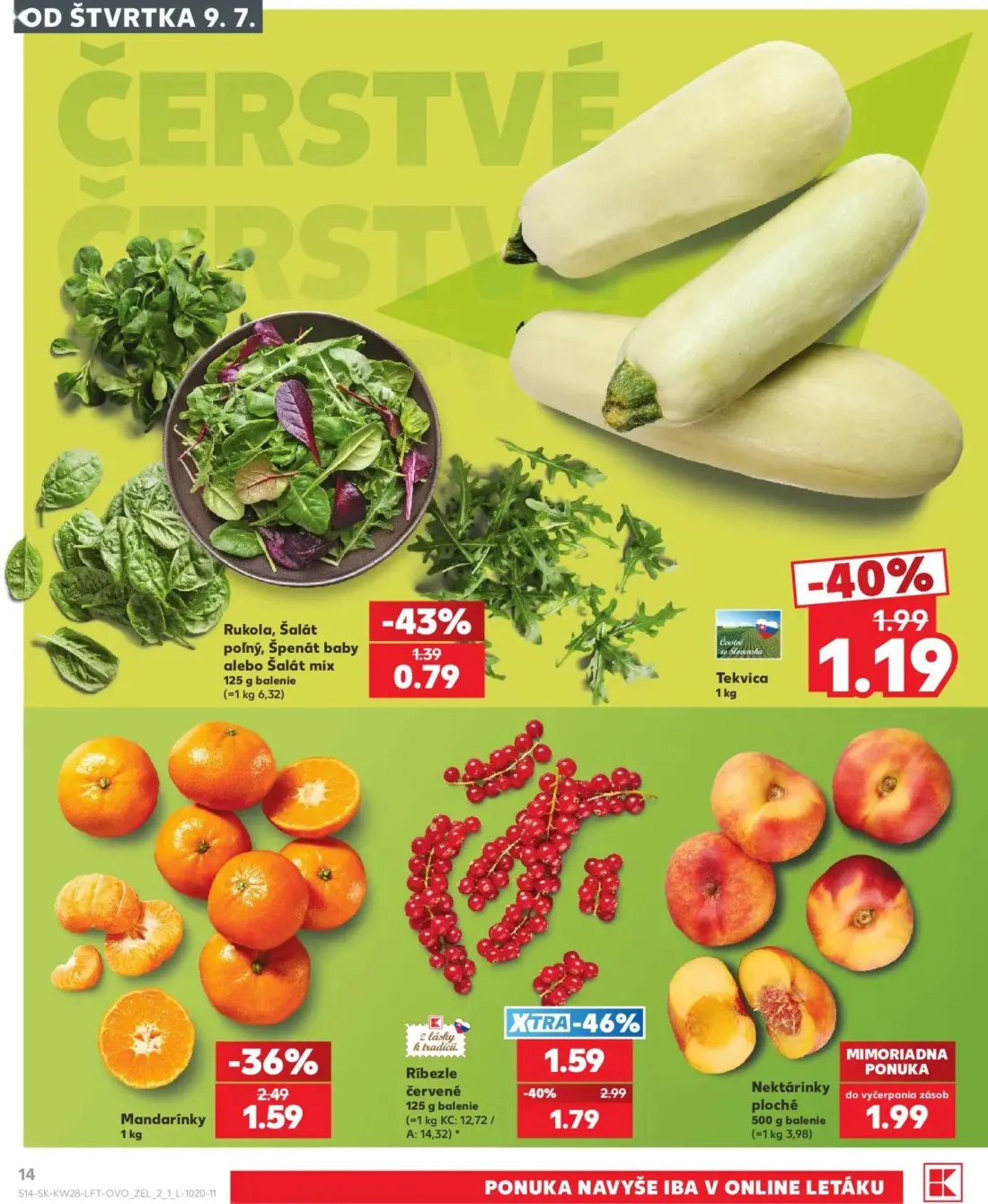 Kaufland leták, strana 14 z 82 — Ríbezle červené, Mandarínky, Tekvica