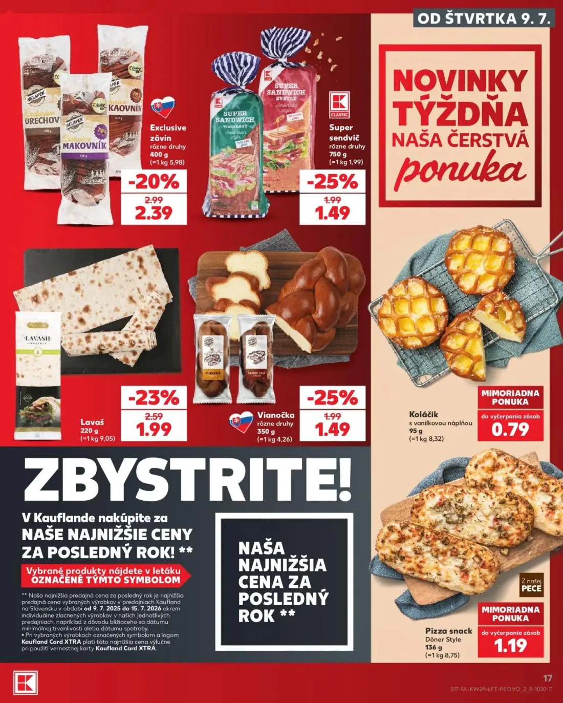Kaufland leták, strana 17 z 82 — Exclusive závin, Lavaš, Super sendvič