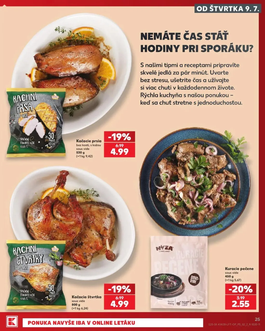 Kaufland leták, strana 25 z 82 — Kačacie prsia, Kačacia štvrtka, Kuracie pečene