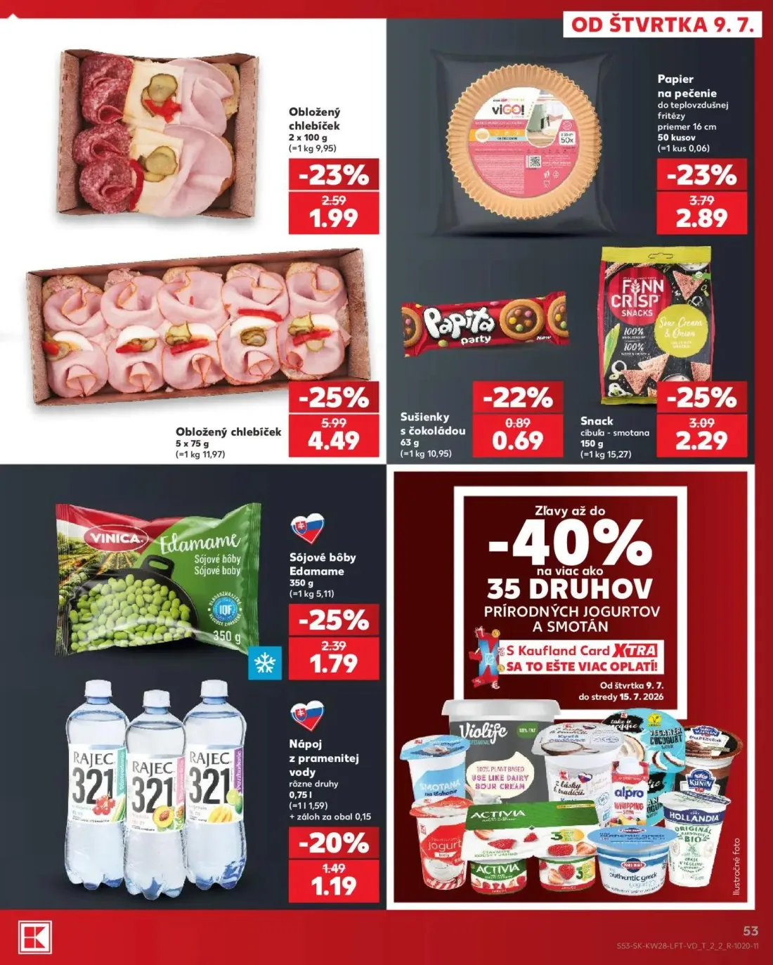 Kaufland leták, strana 53 z 82 — Snack cibuľa smotana, Sójové bôby Edamame, Sušienky s čokoládou