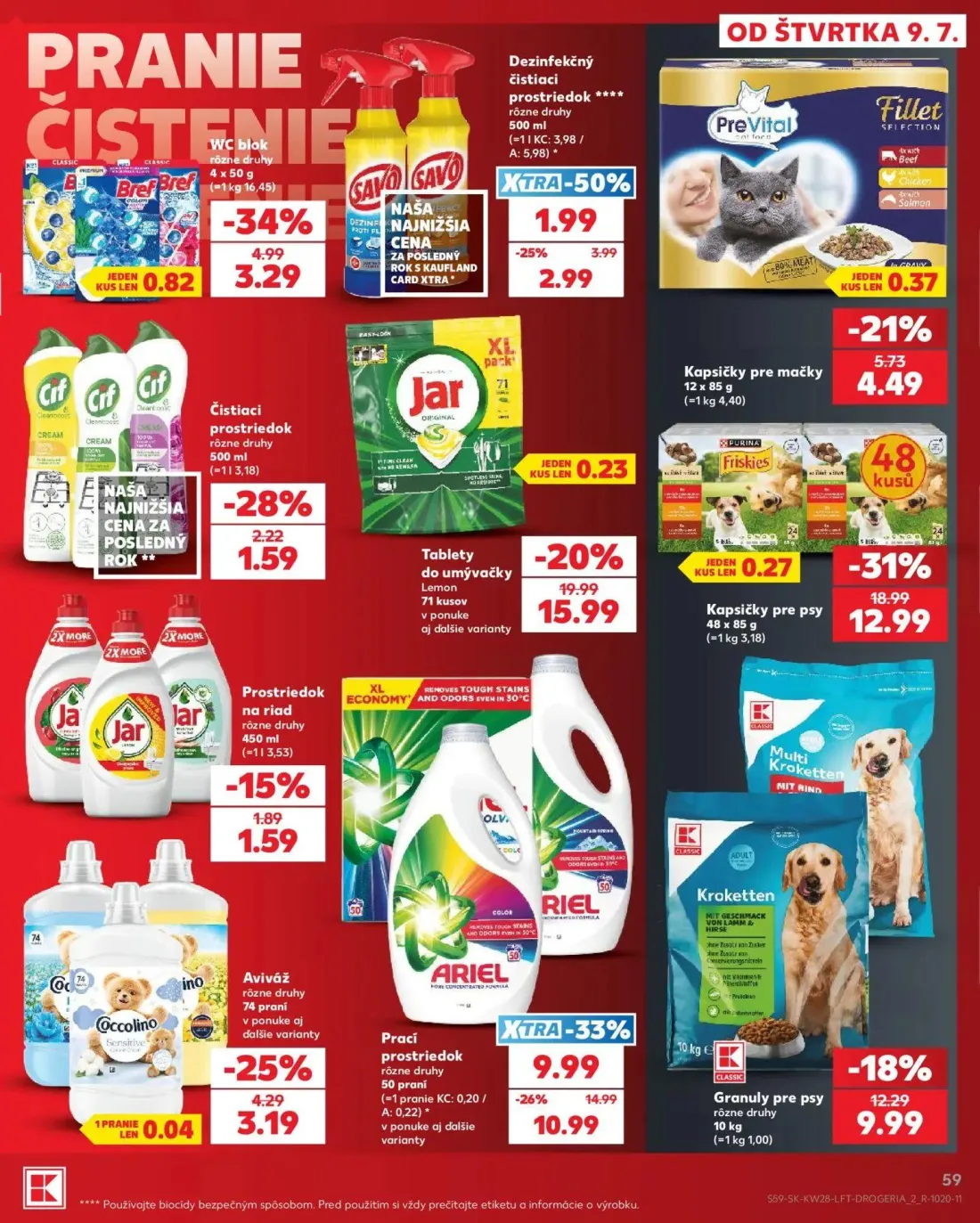 Kaufland leták, strana 59 z 82 — Prací prostriedok, Tablety do umývačky Lemon, Dezinfekčný čistiaci prostriedok