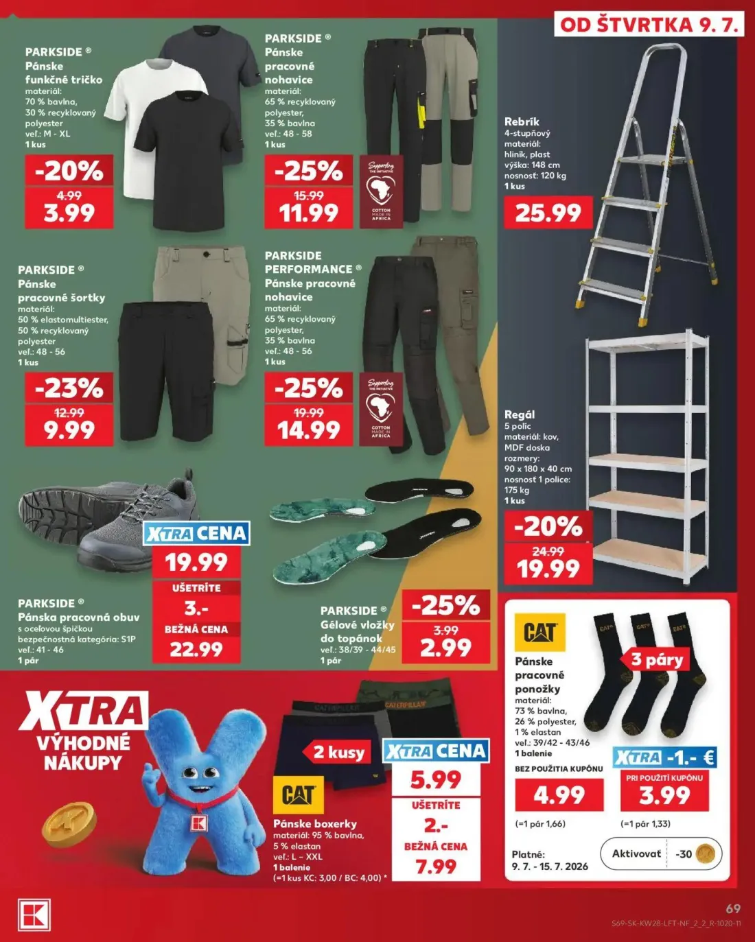 Kaufland leták, strana 69 z 82 — Pánske pracovné nohavice, Pánske pracovné nohavice, Pánske pracovné šortky