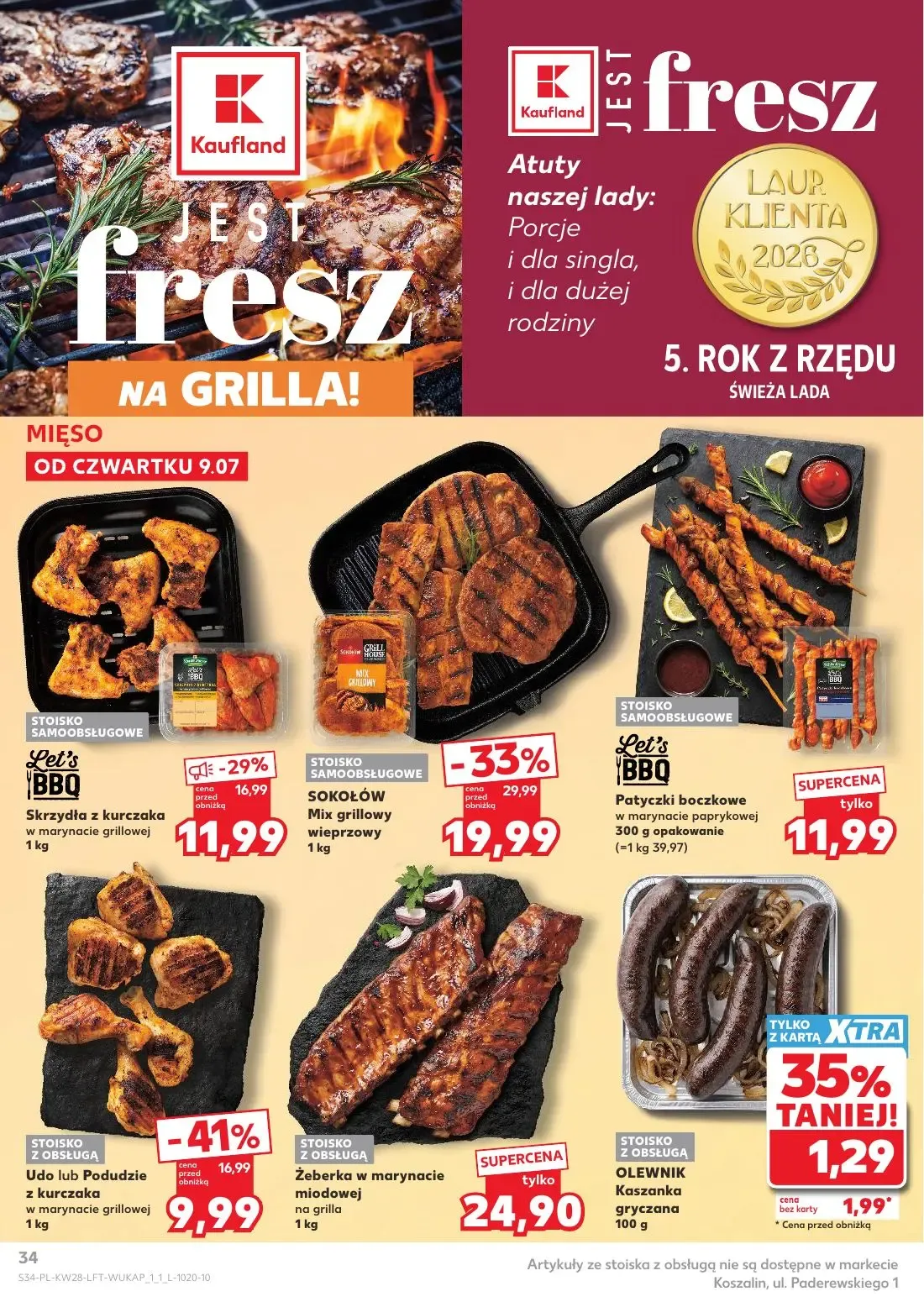 Kaufland gazetka, strona 34 z 80 — SOKOŁÓW Mix grillowy wieprzowy, Udo lub Podudzie z kurczaka w marynacie grillowej, Skrzyd…