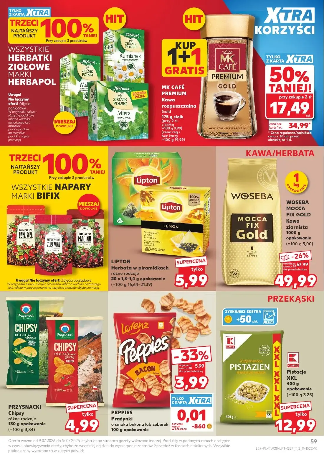 Kaufland gazetka, strona 59 z 80 — WOSEBA MOCCA FIX GOLD Kawa ziarnista, MK CAFÉ PREMIUM Kawa rozpuszczalna Gold, LIPTON Her…