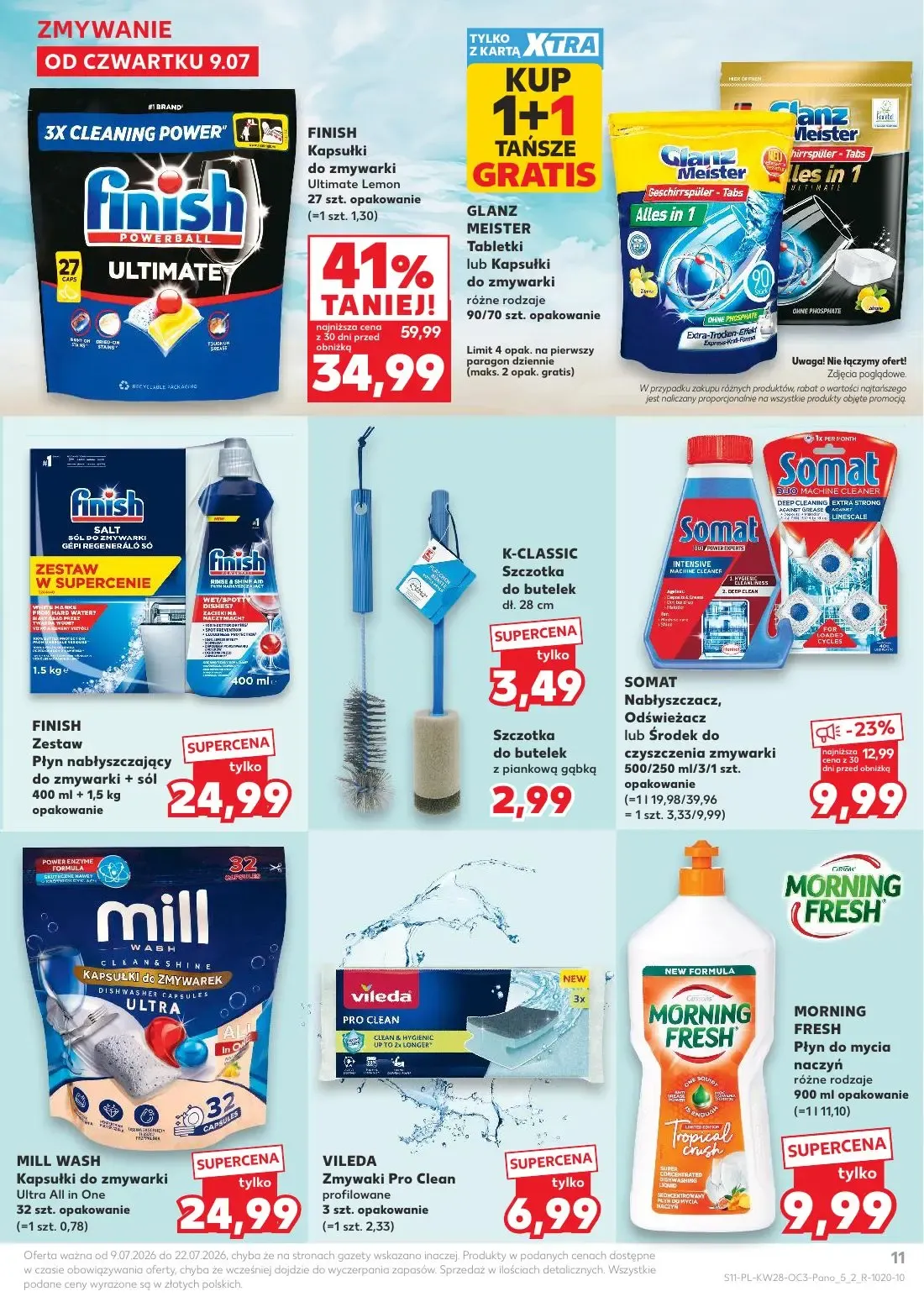 Kaufland gazetka, strona 11 z 20 — FINISH Kapsułki do zmywarki Ultimate Lemon, SOMAT Nabłyszczacz, Odświeżacz lub Środek do …