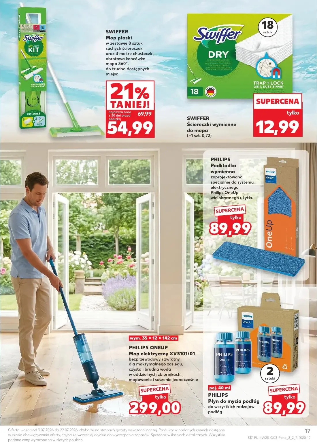 Kaufland gazetka, strona 17 z 20 — Mop płaski, SWIFFER Ściereczki wymienne do mopa, PHILIPS Podkładka wymienna