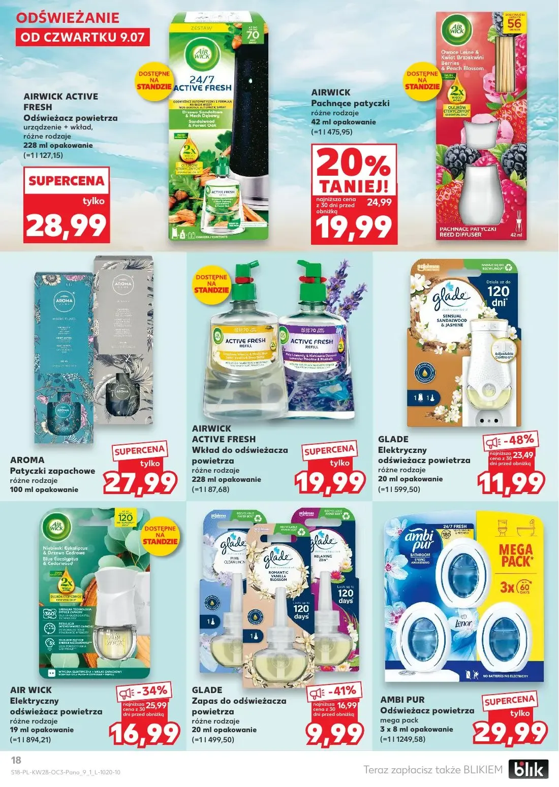 Kaufland gazetka, strona 18 z 20 — GLADE Elektryczny odświeżacz powietrza różne rodzaje, AIR WICK Elektryczny odświeżacz pow…