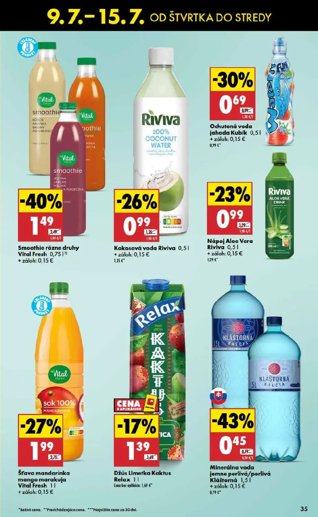 Biedronka leták, strana 35 z 48 — Smoothie rôzne druhy Vital Fresh, Šťava mandarínka mango marakuja Vital Fresh, Kokosová vo…