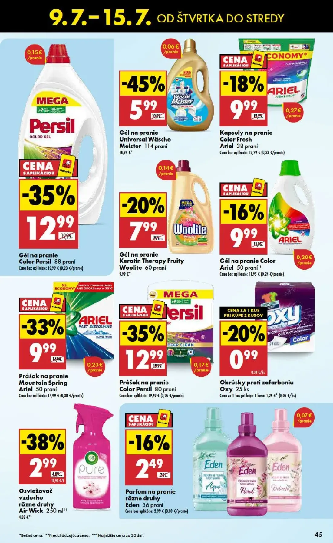 Biedronka leták, strana 45 z 48 — Gél na pranie Color Persil, Gél na pranie Universal Wäsche Meister, Kapsuly na pranie Colo…