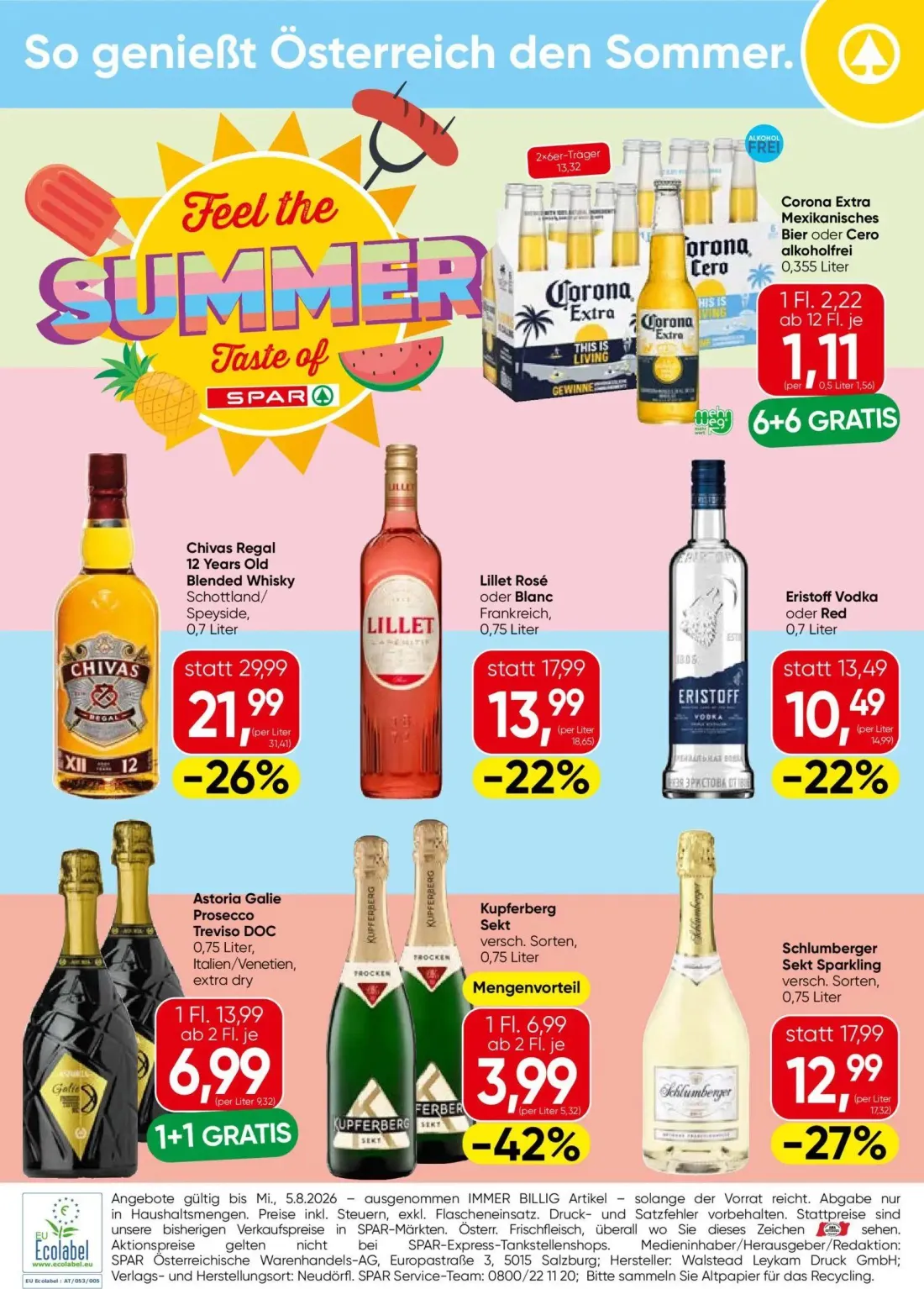 Spar Prospekt, Seite 4 von 4 — Chivas Regal 12 Years Old Blended Whisky, Astoria Galie Prosecco Treviso DOC, Schlumberger Se…