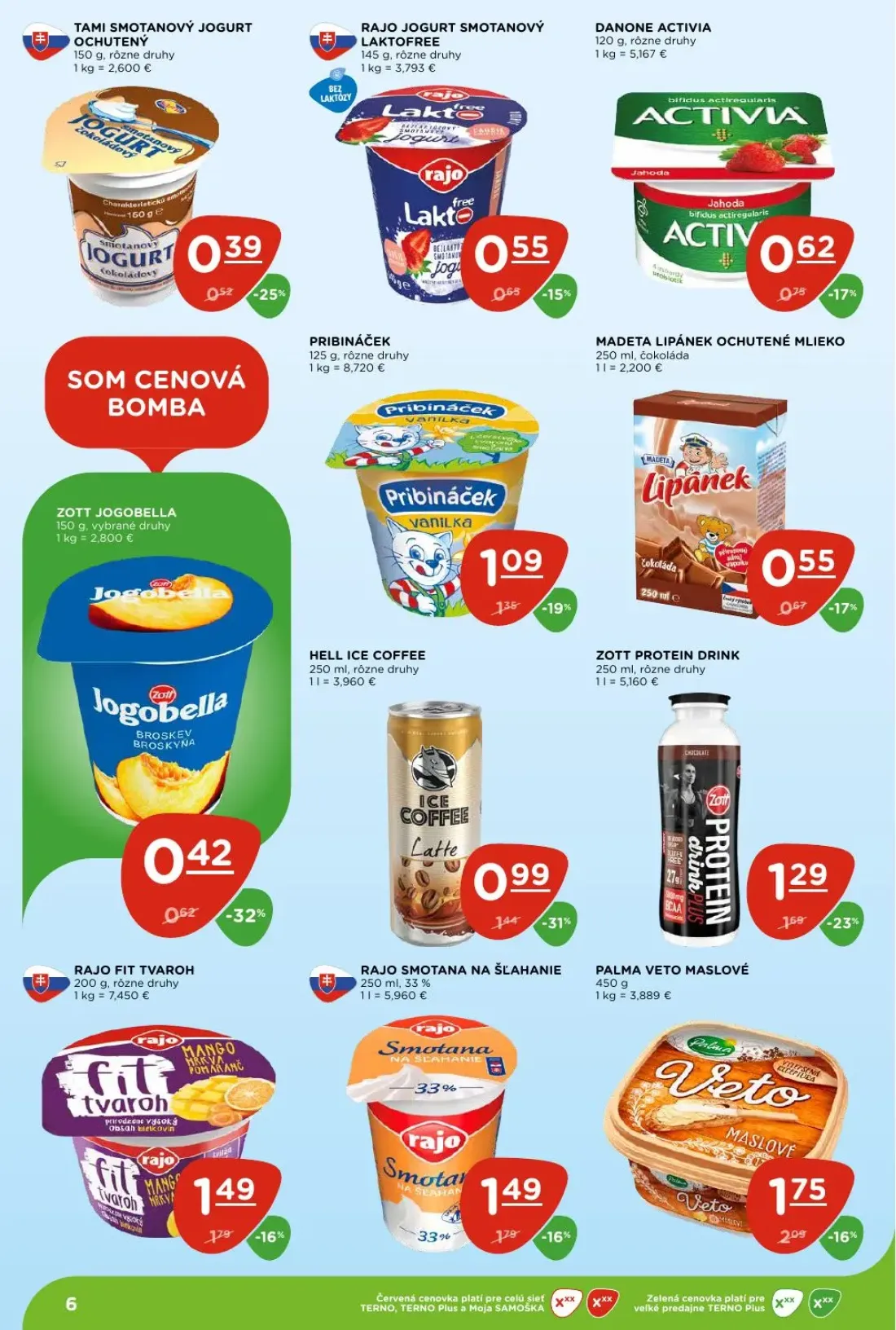 Terno leták, strana 6 z 29 — PRIBINÁČEK, TAMI SMOTANOVÝ JOGURT OCHUTENÝ, DANONE ACTIVIA