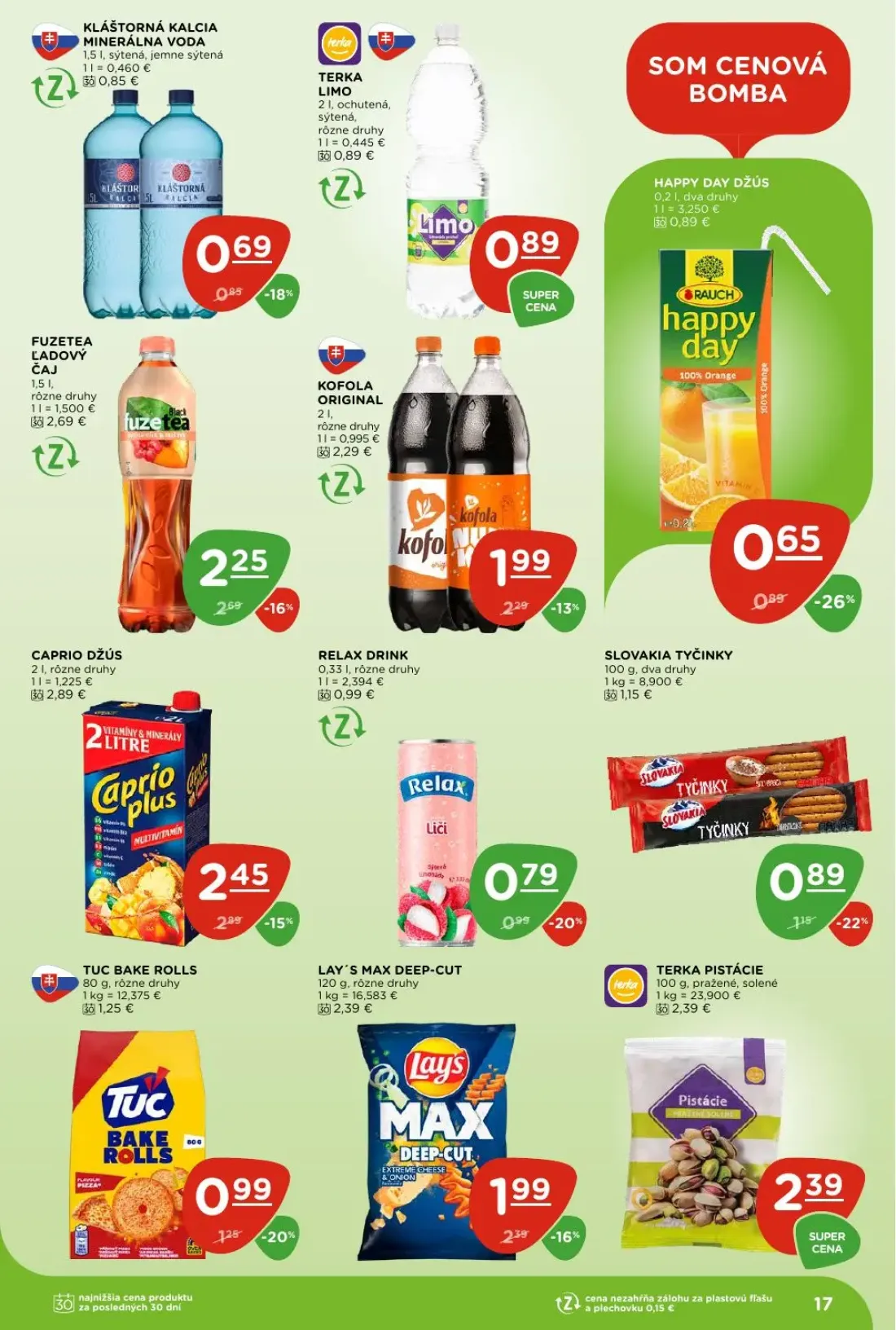 Terno leták, strana 17 z 29 — FUZETEA ĽADOVÝ ČAJ, CAPRIO DŽÚS, LAY'S MAX DEEP-CUT