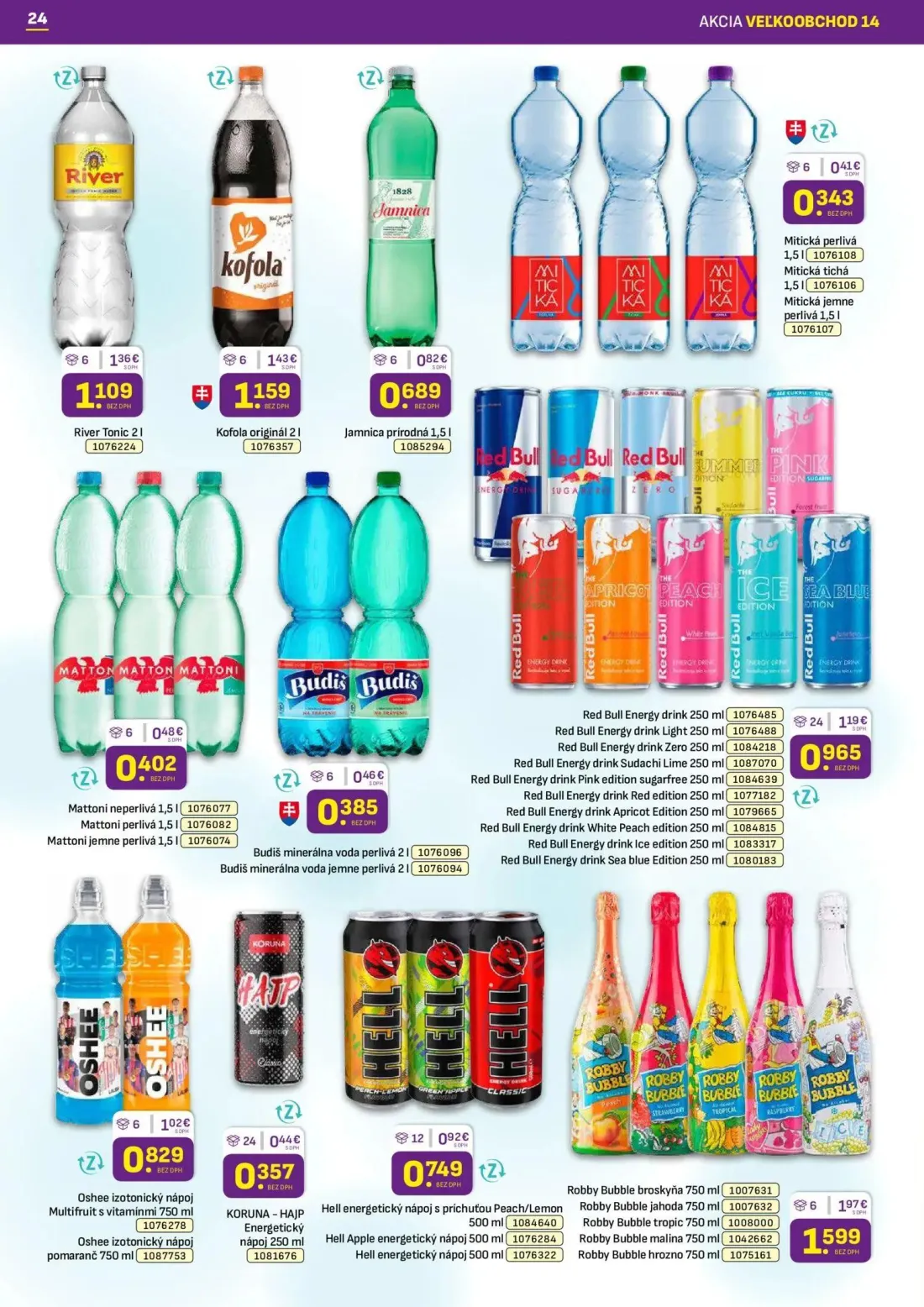 Libex leták, strana 24 z 36 — Robby Bubble broskyňa, Kofola originál, River Tonic