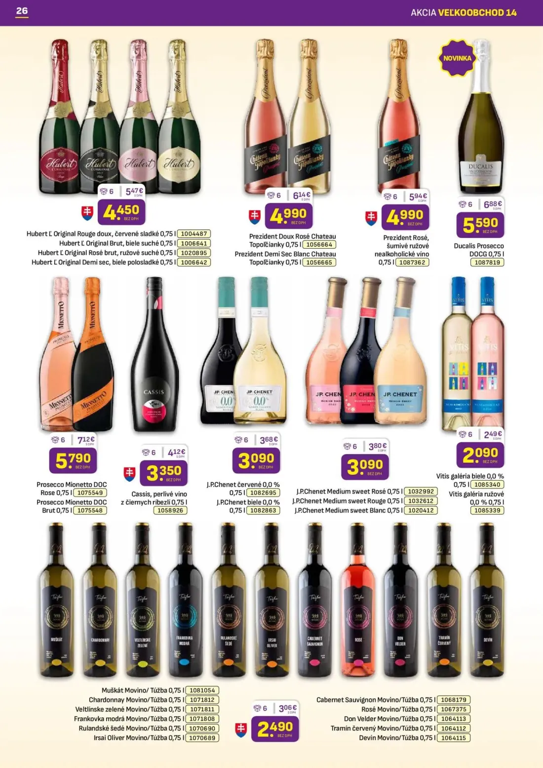 Libex leták, strana 26 z 36 — Prosecco Mionetto DOC Rose, Prosecco Mionetto DOC Brut, Ducalis Prosecco DOCG