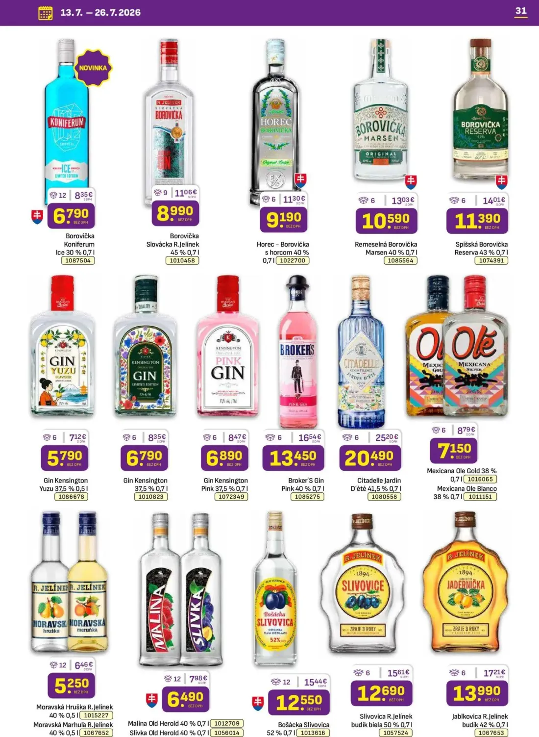 Libex leták, strana 31 z 36 — Citadelle Jardin D'été, Jablkovica R.Jelínek budík, Broker'S Gin Pink