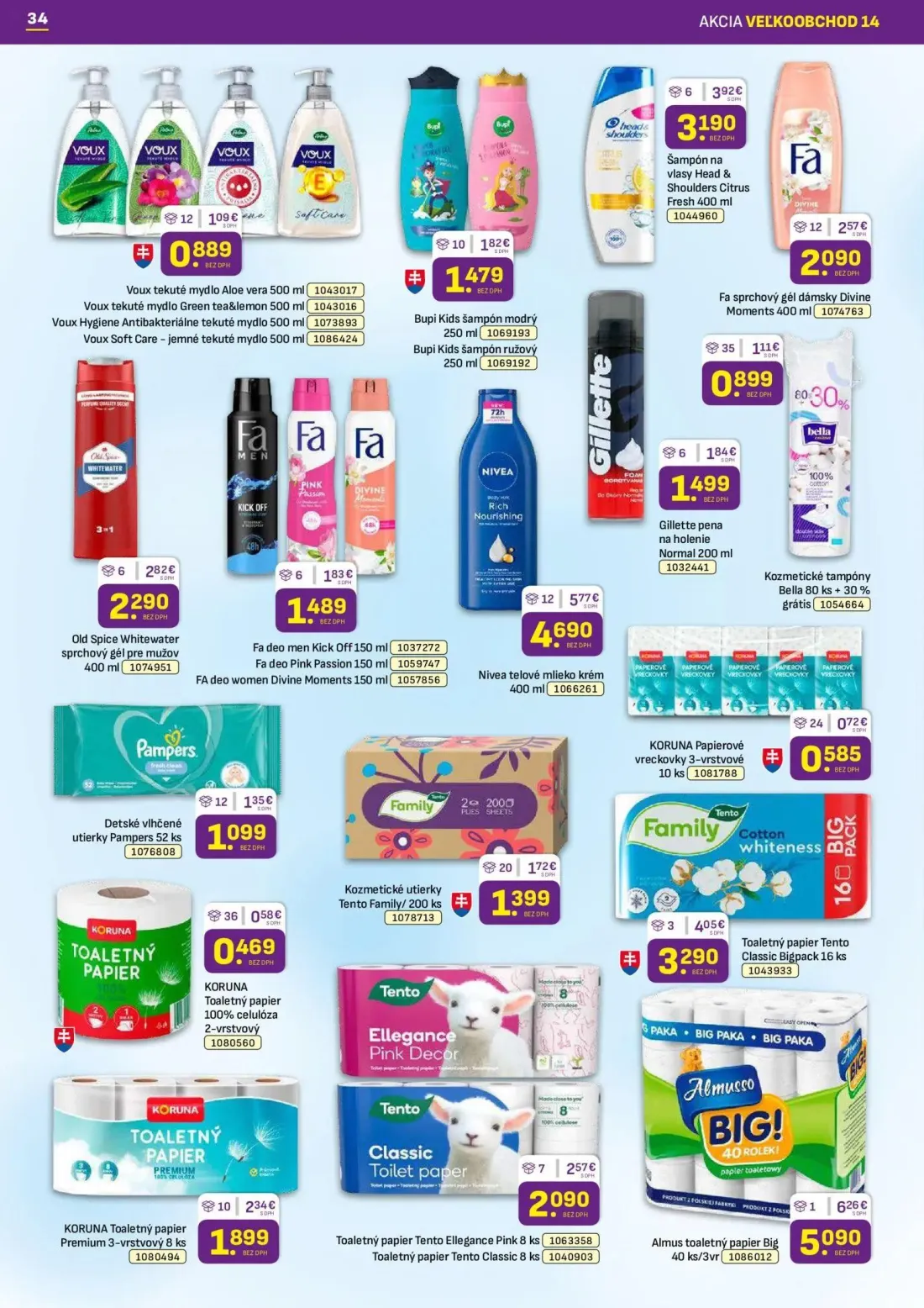 Libex leták, strana 34 z 36 — Almus toaletný papier Big, Nivea telové mlieko krém, Toaletný papier Tento Classic Bigpack