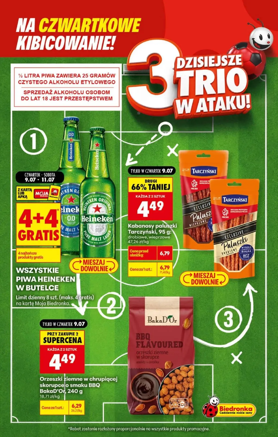 Biedronka gazetka, strona 3 z 5 — Kabanosy paluszki Tarczyński, Orzeszki ziemne w chrupiącej skorupce o smaku BBQ BakaD'Or