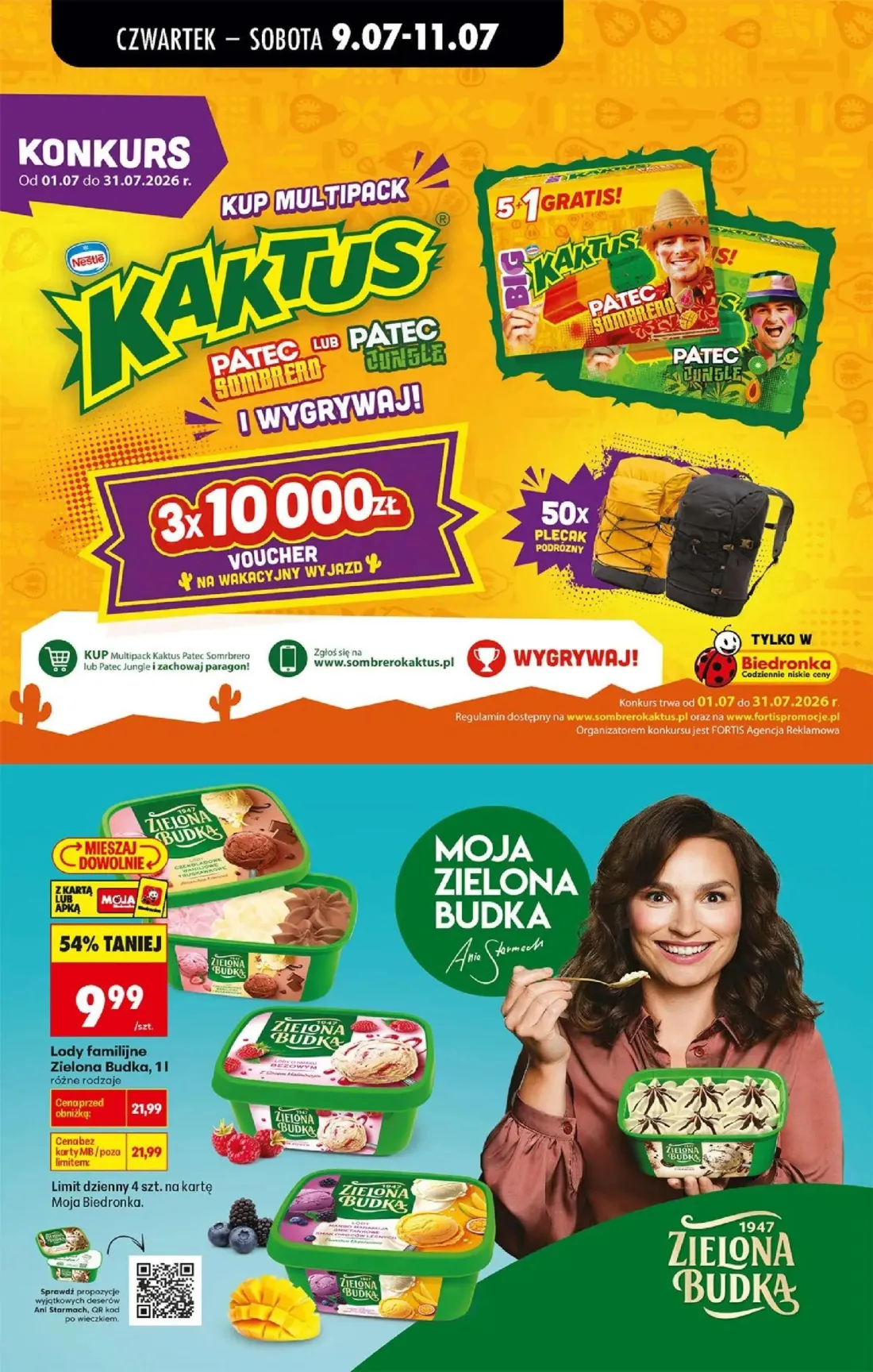 Biedronka gazetka, strona 47 z 80 — Lody familijne Zielona Budka, 1l różne rodzaje