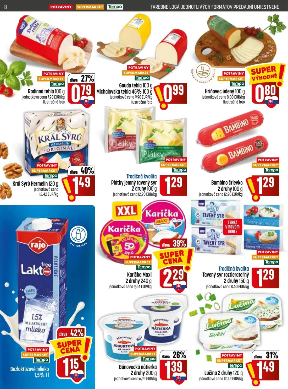 Coop Jednota leták, strana 8 z 32 — Rodinná tehla, Gouda tehla, Michalovská tehla