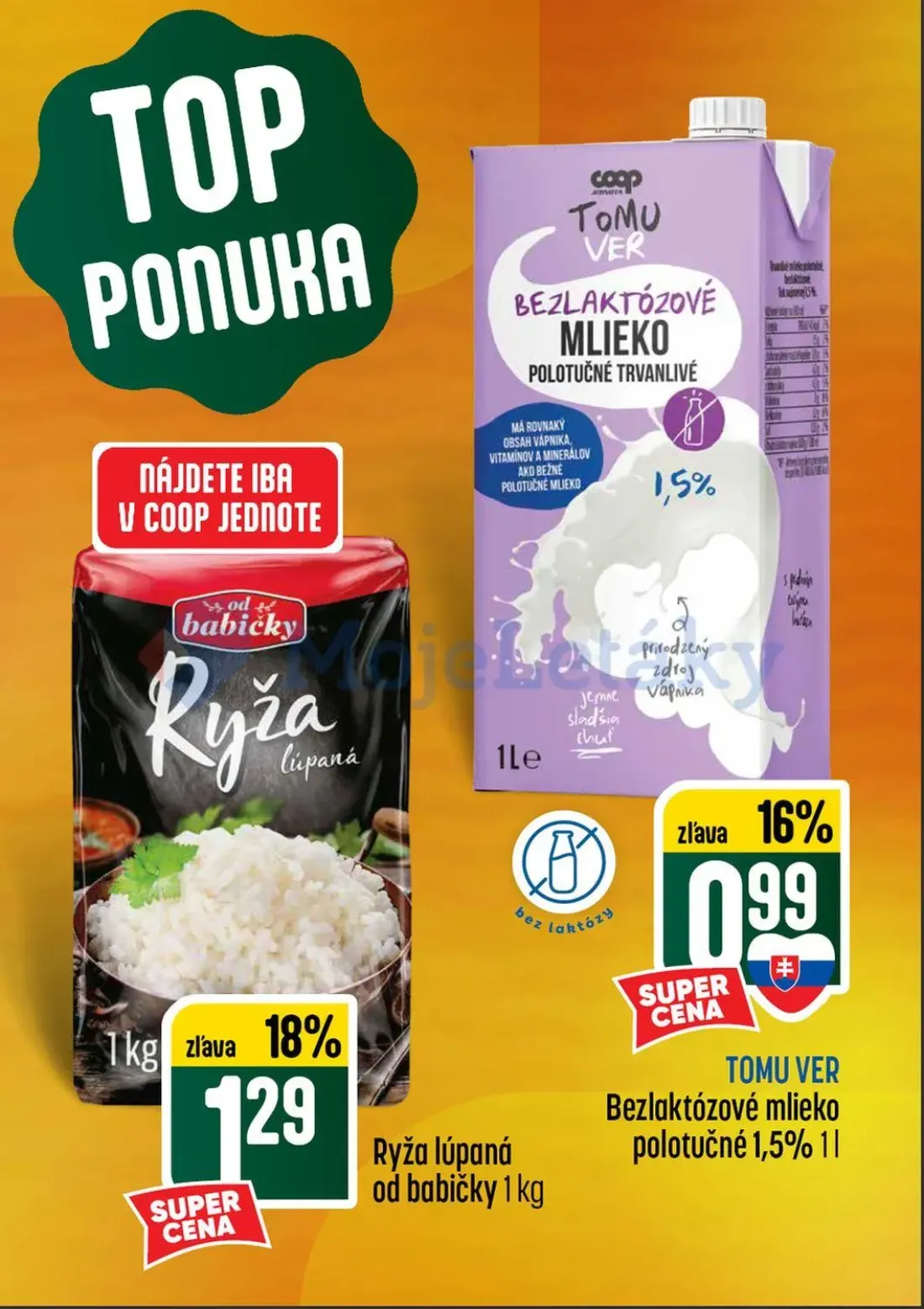 Coop Tempo leták, strana 3 z 56 — Ryža lúpaná, Bezlaktózové mlieko polotučné