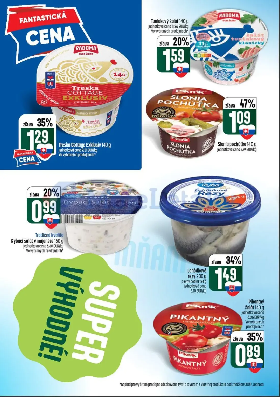 Coop Tempo leták, strana 14 z 56 — Tuniakový šalát, Treska Cottage Exklusiv, Slonia pochúťka