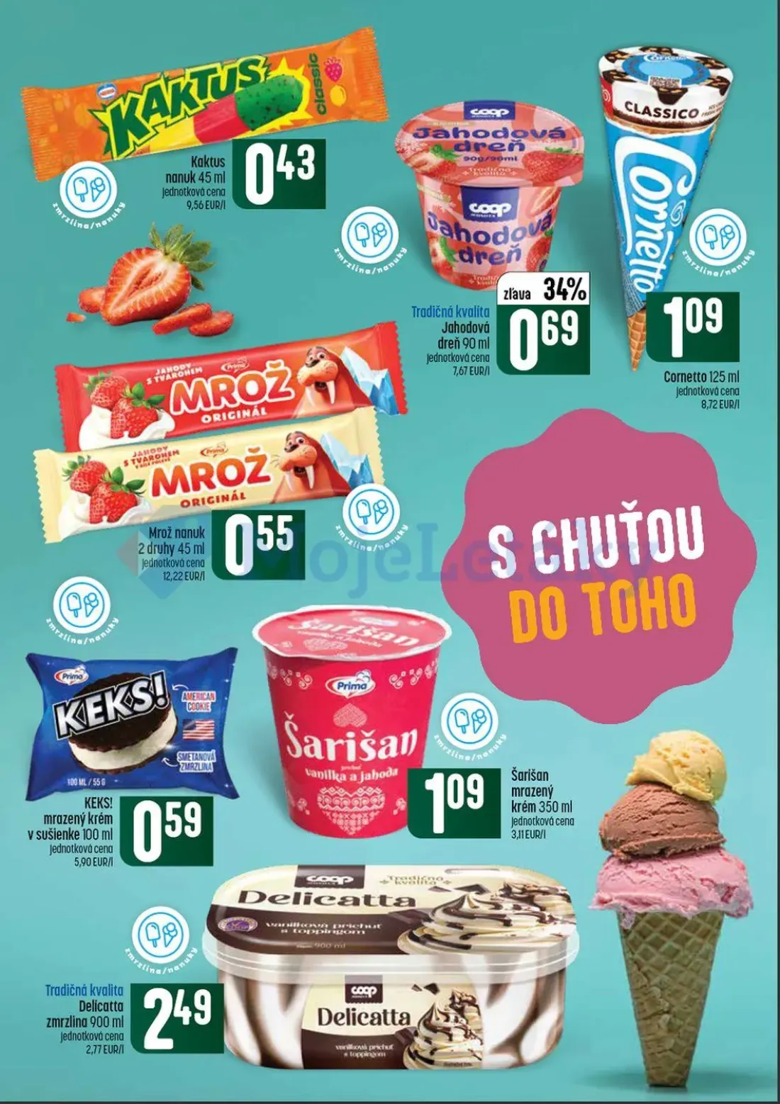 Coop Tempo leták, strana 17 z 56 — Kaktus nanuk, Jahodová dreň, Cornetto