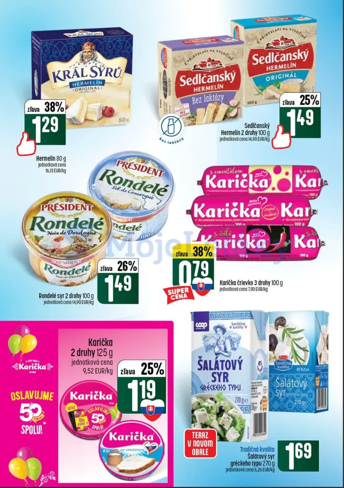 Coop Tempo leták, strana 20 z 56 — Hermelín, Sedlčanský Hermelín, Rondelé syr