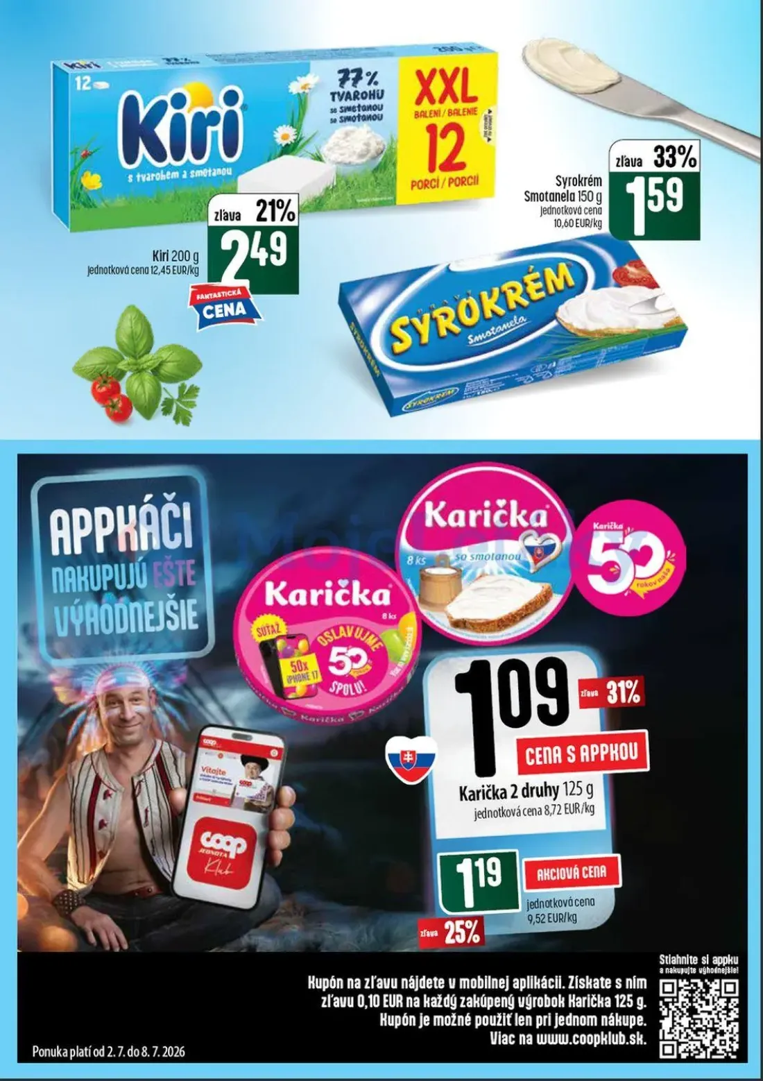 Coop Tempo leták, strana 21 z 56 — Karička 2 druhy, Kiri, Syrokrém Smotanela