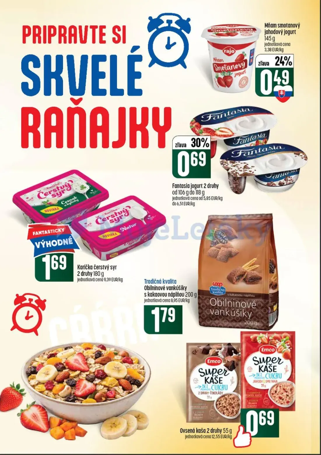 Coop Tempo leták, strana 26 z 56 — Mňam smotanový jahodový jogurt, Fantasia jogurt 2 druhy, Karička čerstvý syr 2 druhy