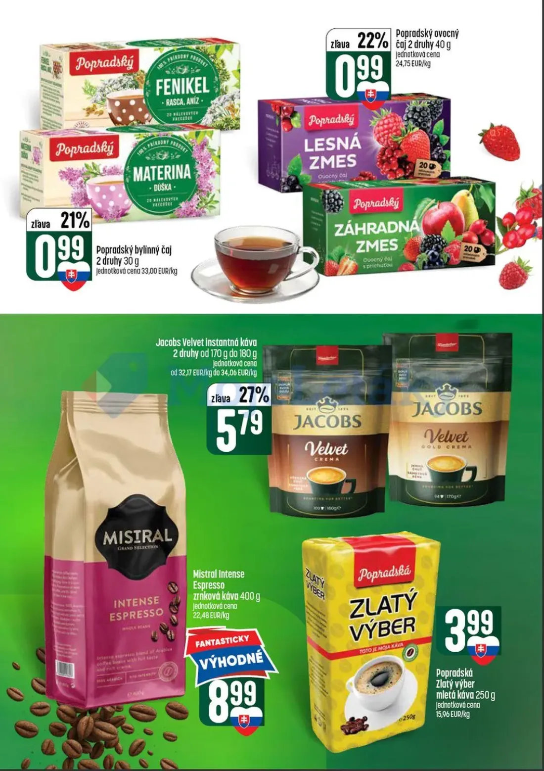 Coop Tempo leták, strana 39 z 56 — Popradský bylinný čaj Fenikel, Popradský bylinný čaj Materina, Popradský ovocný čaj Lesná…