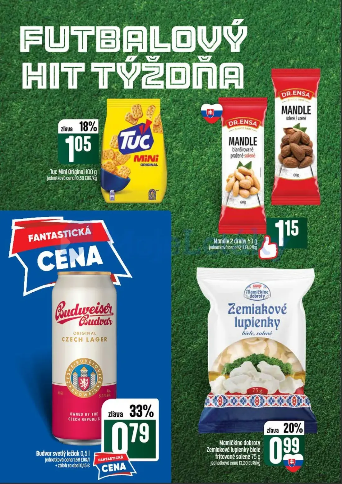 Coop Tempo leták, strana 42 z 56 — Tuc Mini Original, MANDLE, Budvar svetlý ležiak