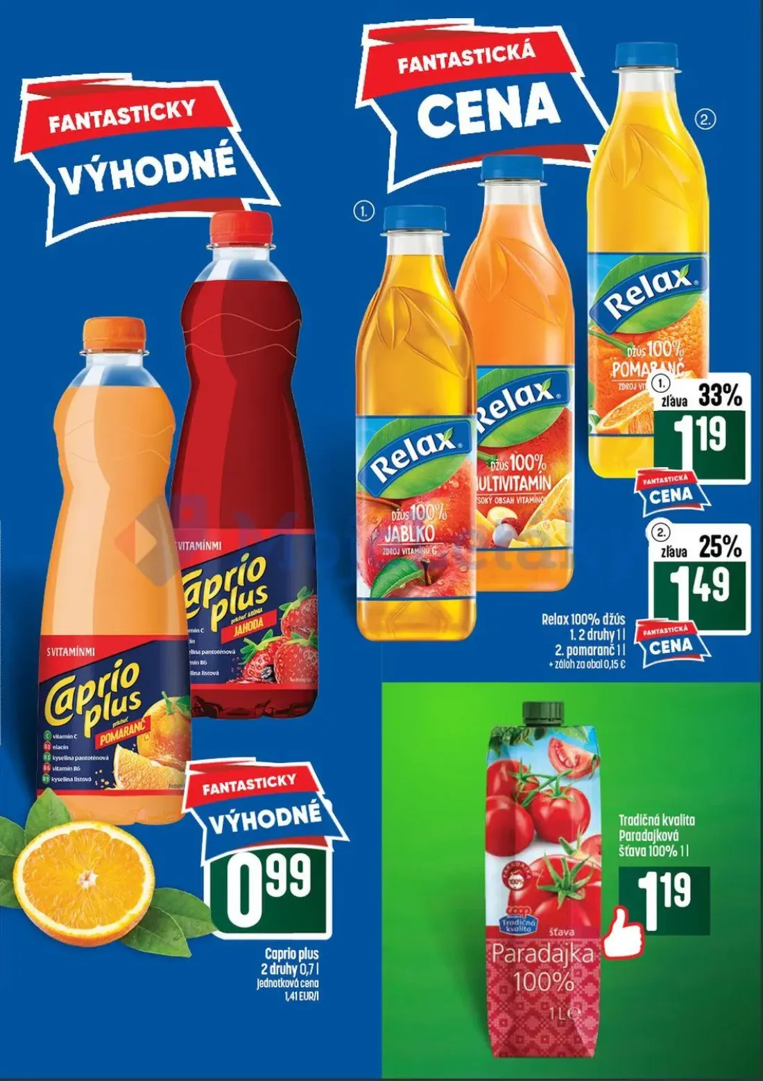 Coop Tempo leták, strana 46 z 56 — Relax 100% džús Pomaranč, Relax 100% džús Jablko, Relax 100% džús Multivitamín