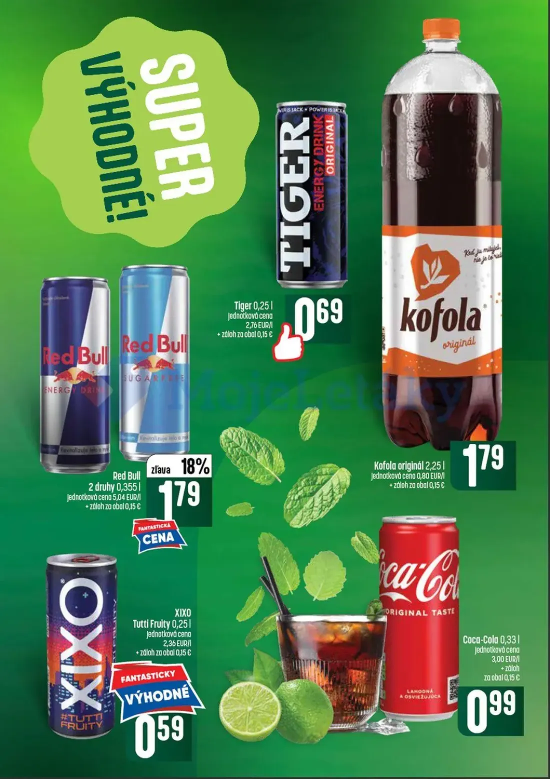 Coop Tempo leták, strana 47 z 56 — Tiger, Red Bull, Kofola originál