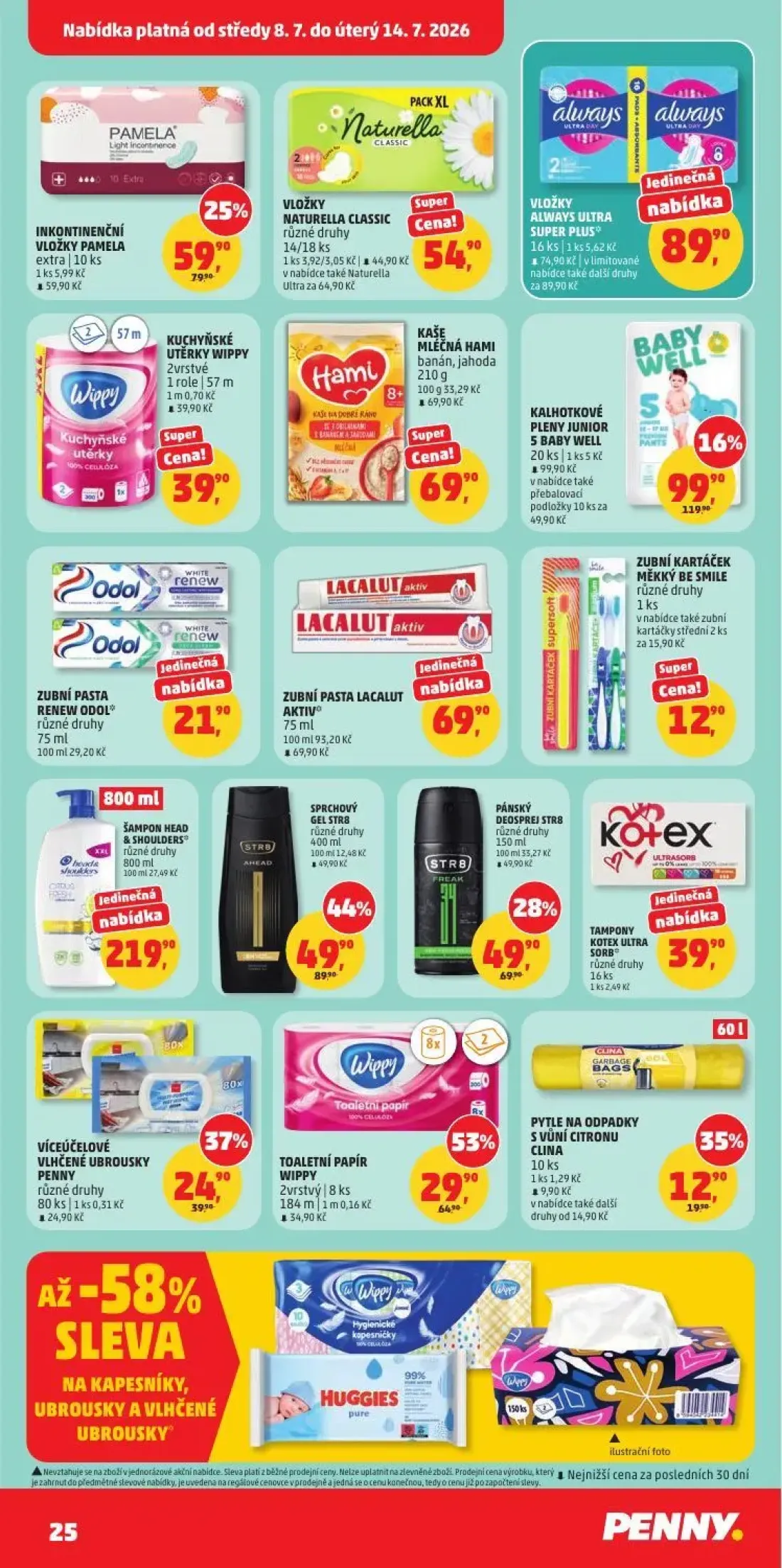 PENNY leták, strana 25 z 35 — SPRCHOVÝ GEL STR8, TOALETNÍ PAPÍR WIPPY, INKONTINENČNÍ VLOŽKY PAMELA extra