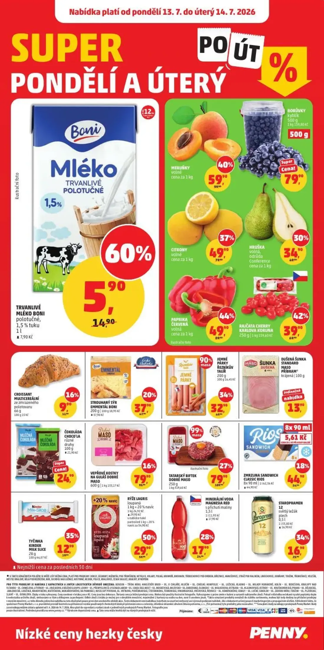 PENNY leták, strana 32 z 35 — MERUŇKY volné, PAPRIKA ČERVENÁ volná, CITRONY volné