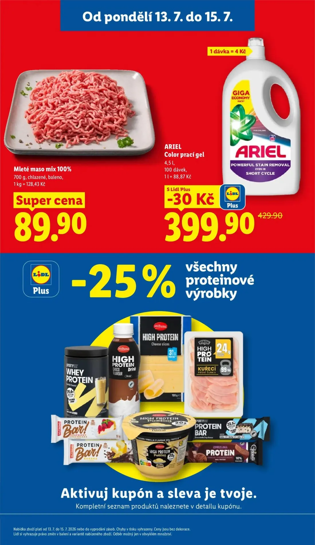 Lidl leták, strana 5 z 49 — ARIEL Color prací gel, Mleté maso mix 100%