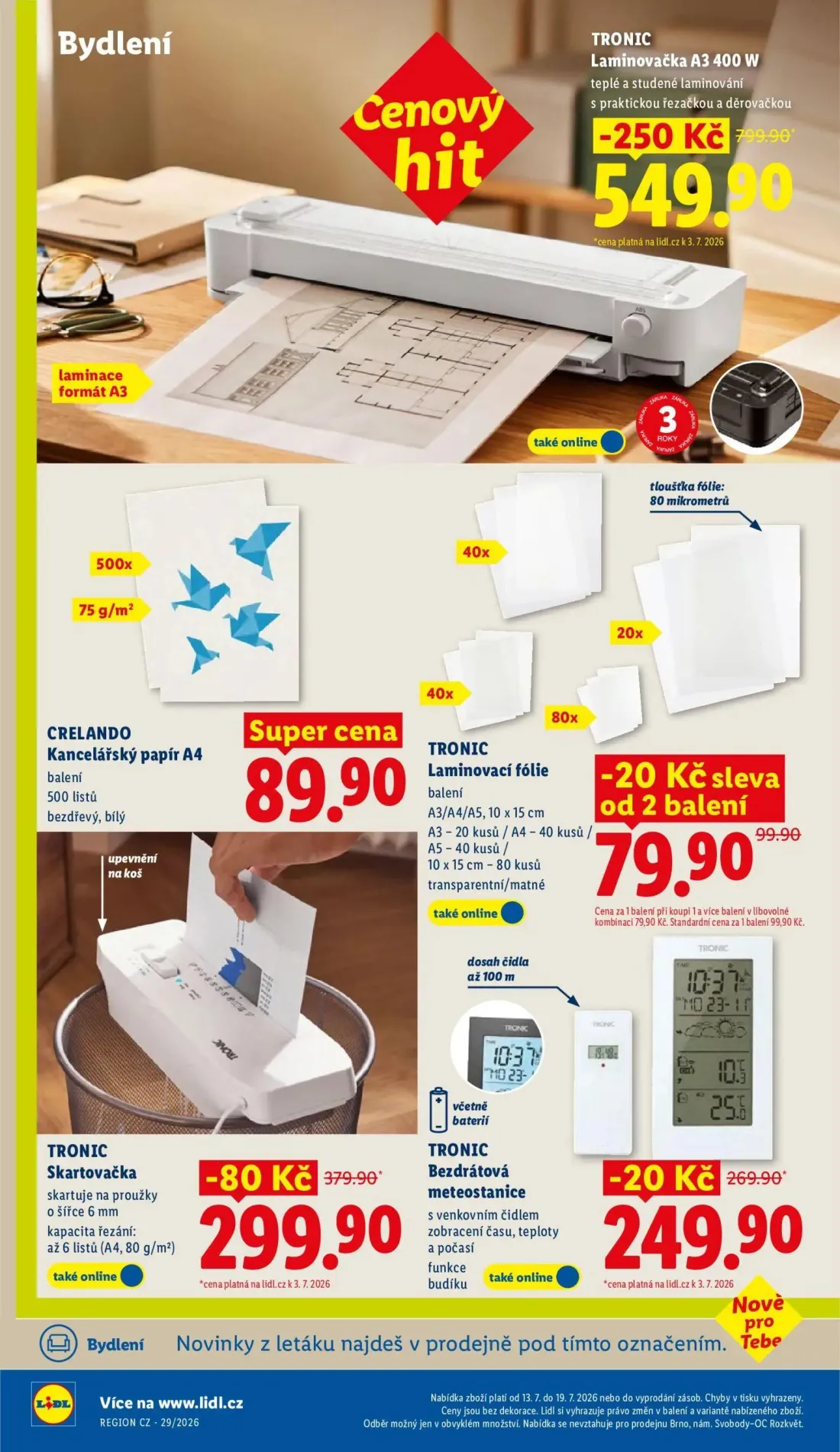 Lidl leták, strana 38 z 49 — TRONIC Laminovačka A3 400 W, TRONIC Skartovačka, TRONIC Laminovací fólie