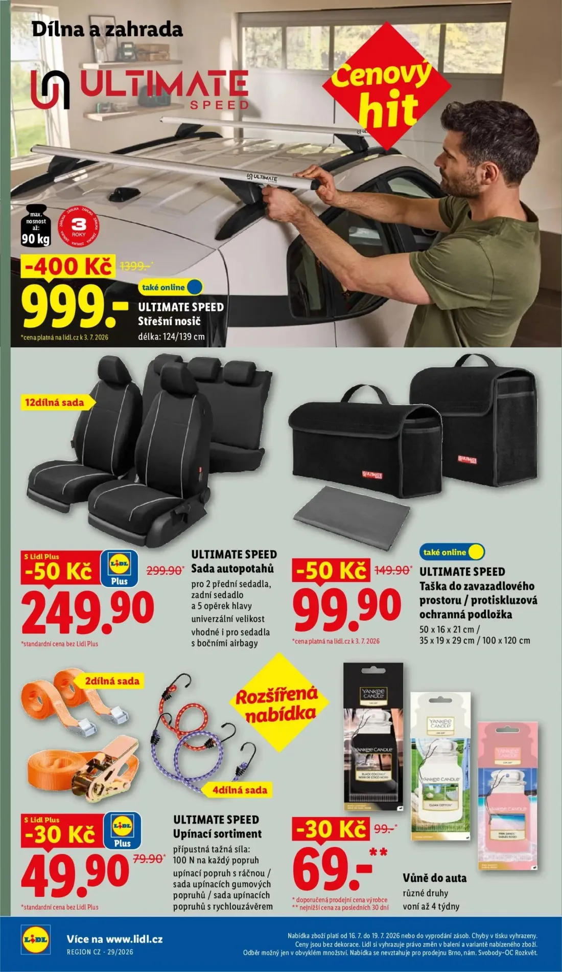 Lidl leták, strana 34 z 51 — ULTIMATE SPEED Střešní nosič, ULTIMATE SPEED Sada autopotahů, ULTIMATE SPEED Taška do zavazadlo…