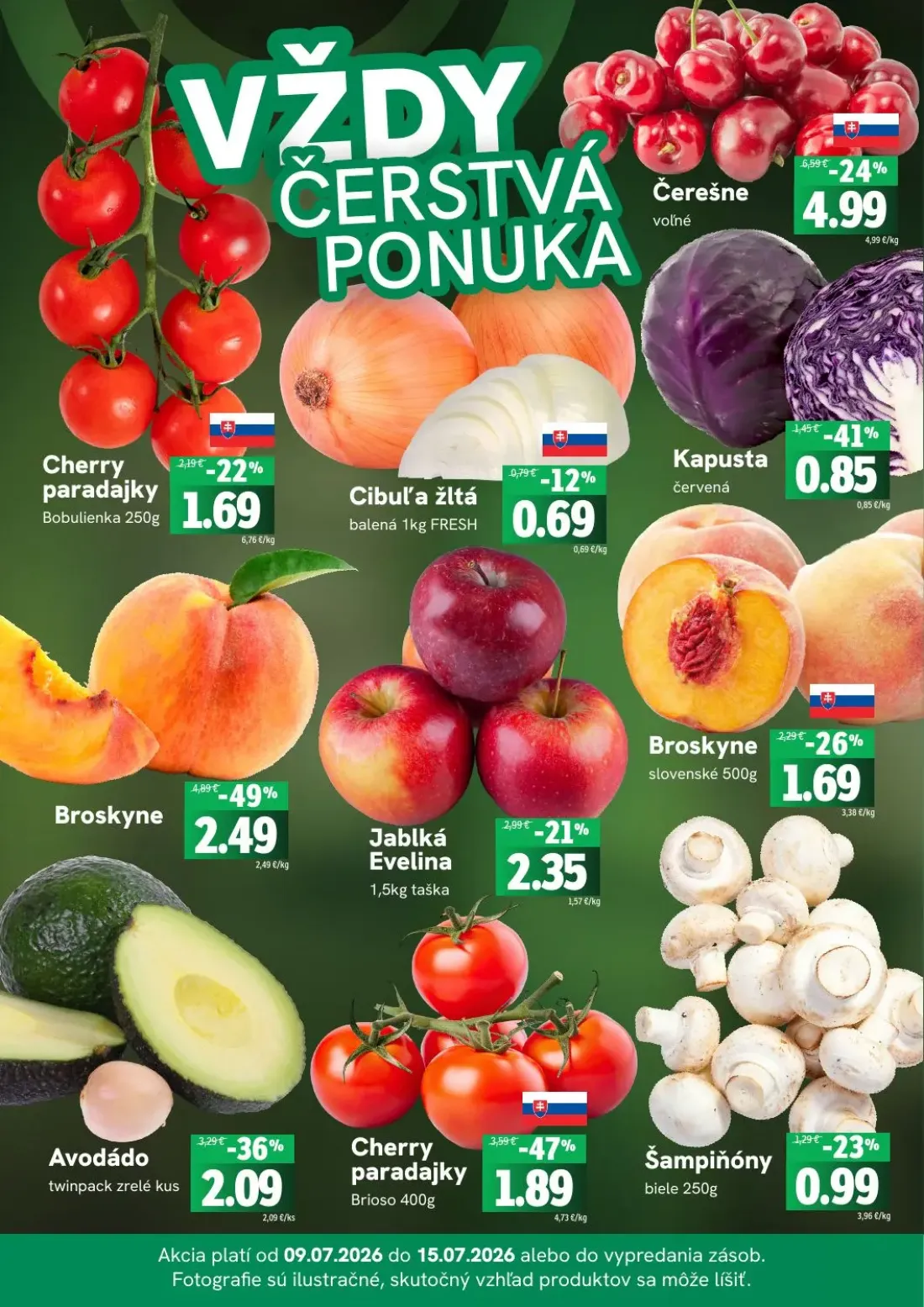 Fresh leták, strana 3 z 4 — Broskyne, Cherry paradajky Brioso, Čerešne