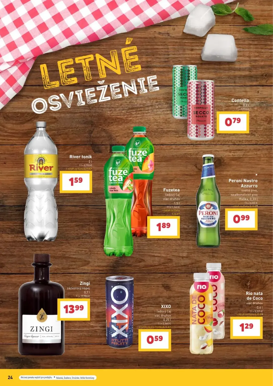 Billa leták, strana 24 z 36 — River tonik, Fuzetea, Contello